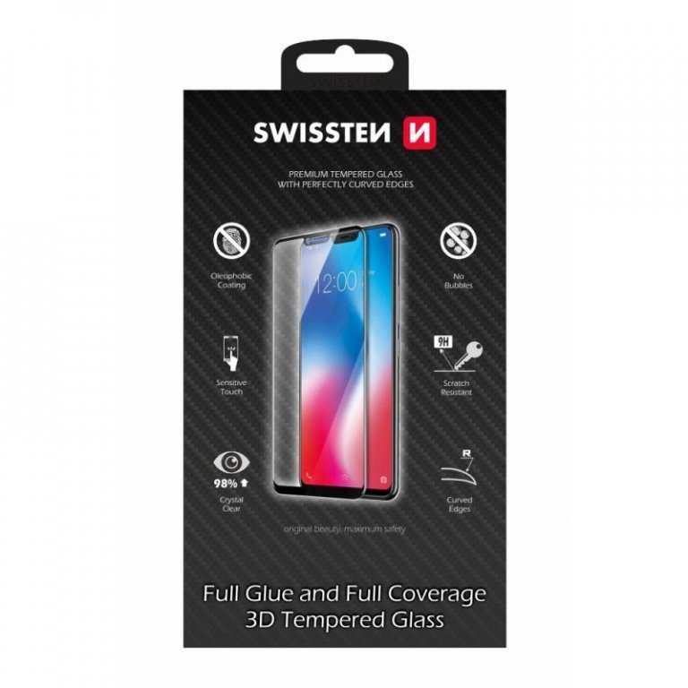 Swissten Ultra Durable 3D Full Face Tempered Glass Apple iPhone XR White 1