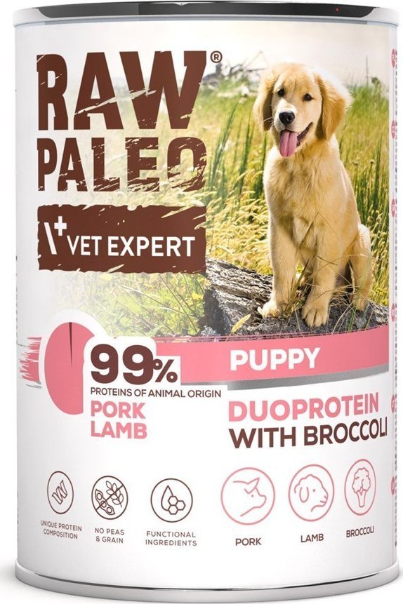 Raw Paleo Pork&Lamb Puppy Can 400g 1