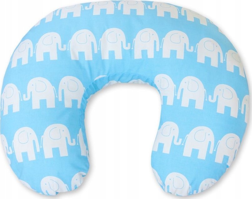 Poduszka rogal do karmienia fasolka rozbieralna - Słonie niebieskie 1
