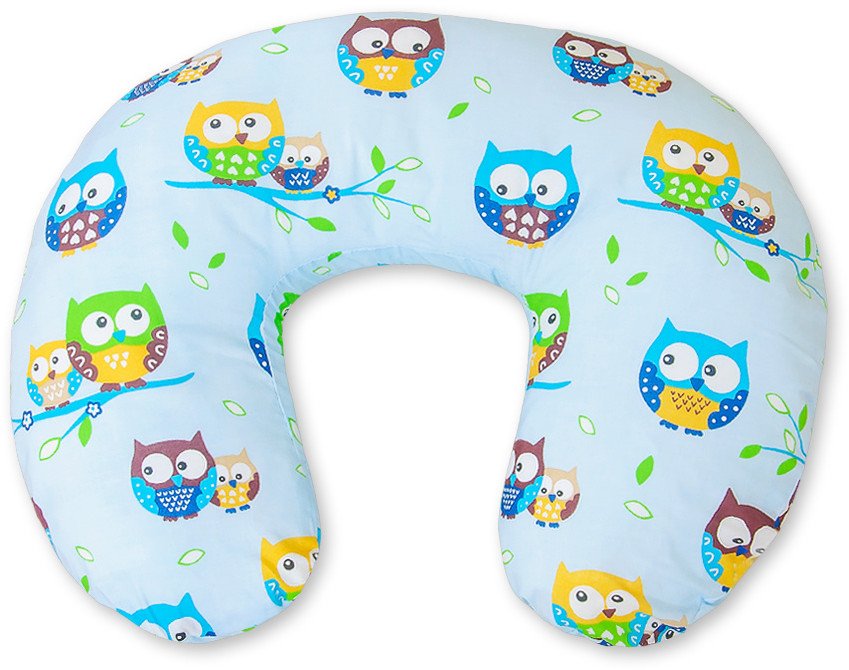 Poduszka rogal do karmienia fasolka rozbieralna- sówki na błękicie 1