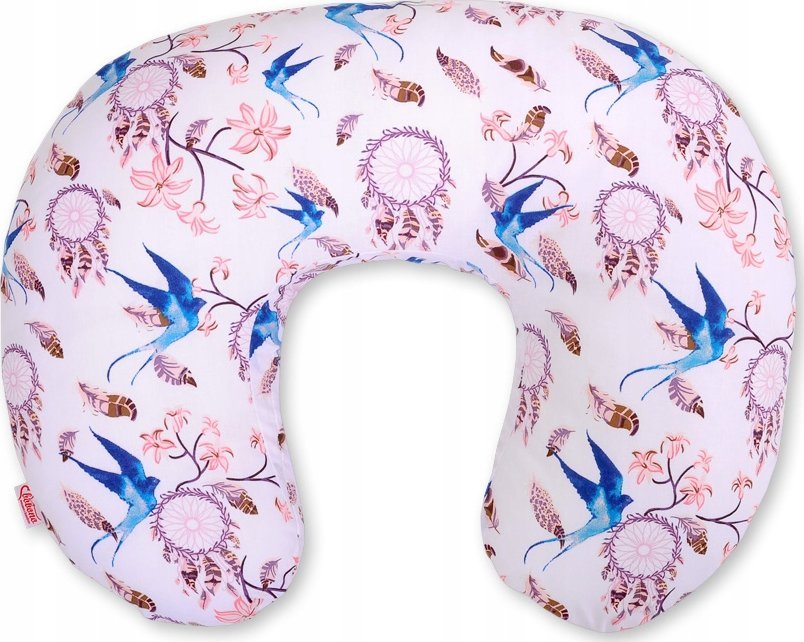 Poduszka rogal do karmienia fasolka rozbieralna- jaskółki niebieskie 1