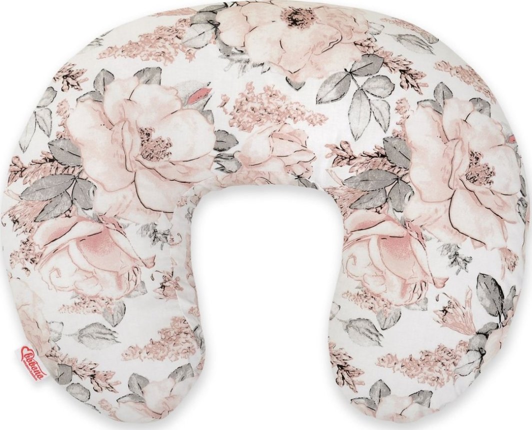 Poduszka rogal do karmienia fasolka rozbieralna - Róże sepia 1