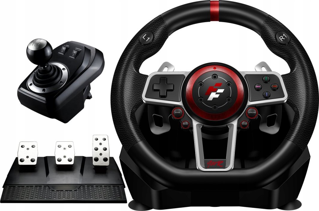 FLASHFIRE ES900R - Kierownica 900 PC/PS4/Xbox/Switch + 3 pedały, 6 biegów 1