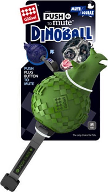 Zabawka dla psa GiGwi Push to Mute Dinoball Triceratops - dinozaur zielony 1