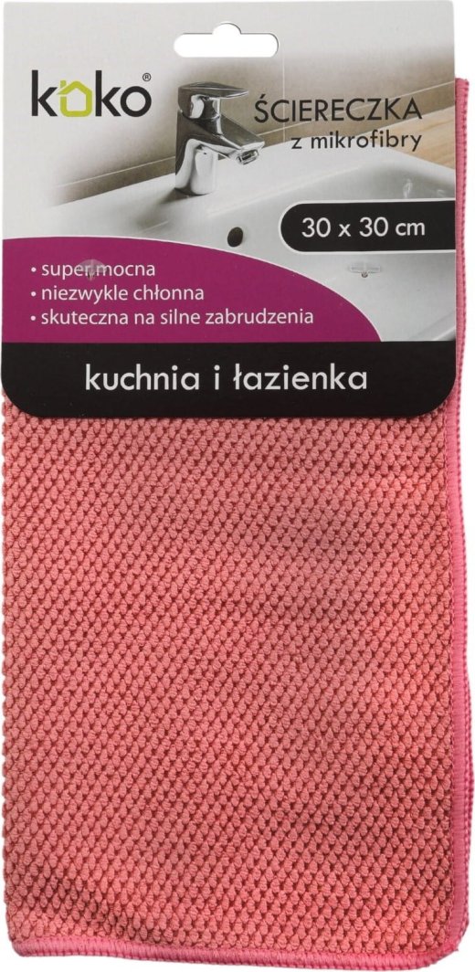 KOKO Ściereczka z mikrofibry "kuchnia i łazienka" super mocna 30 x 30 cm KO-7207 1