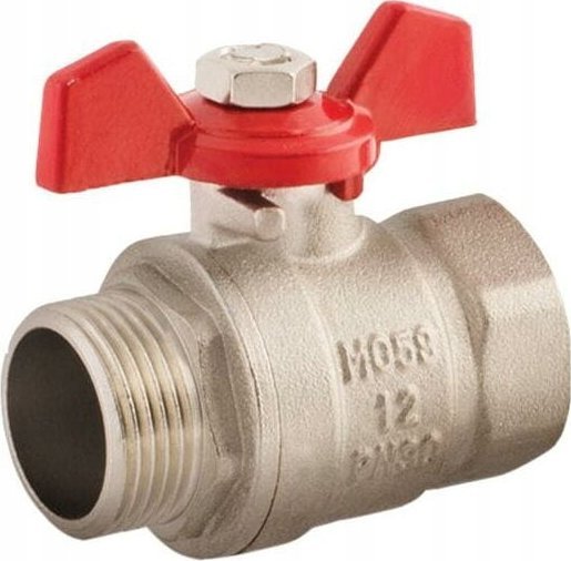IDMAR Zawór kulowy do wody gwint GW/GZ 3/4" (DN20) z motylkiem 1