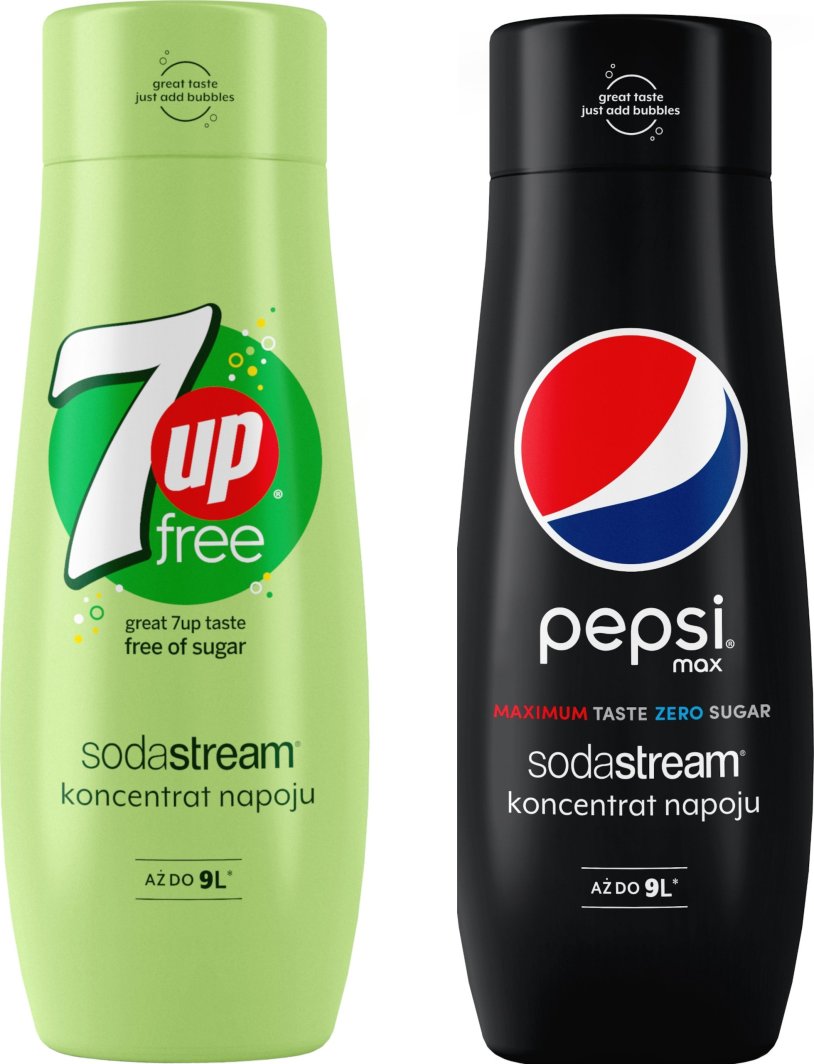 Zestaw 2 koncentratów SodaStream 7UpFREE+Pepsi Max 1