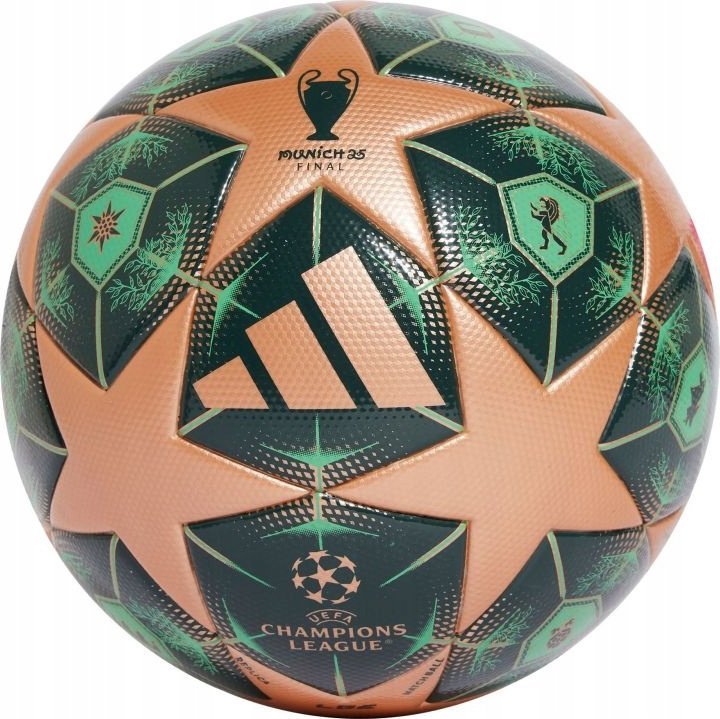 Piłka nożna adidas UCL League 24/25 Knockout Stages zielono-złota JM6825 5 1