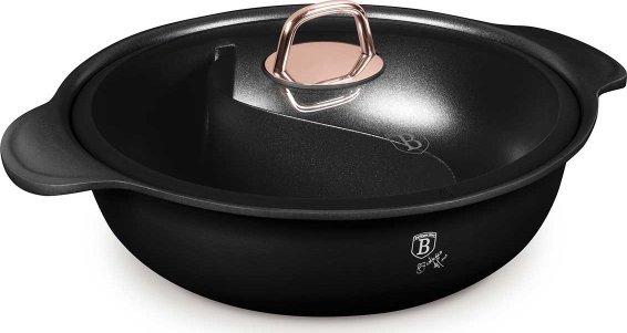 GARNEK TYTANOWY HOT POT Z POKRYWĄ 30cm BERLINGER HAUS BH-8627 BLACK ROSE 1