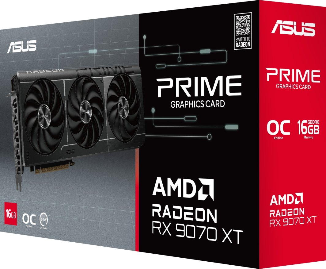 【新品】ASUS Prime Radeon RX9070XT 16GB OC Karta graficzna ASUS Radeon RX 9070 XT PRIME 16GB OC