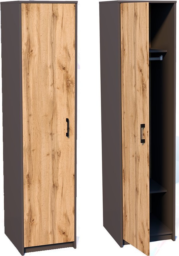Meble-Bestseller Szafa Słupek Sz07 Grafit-Wotan 55x45x193 cm 1