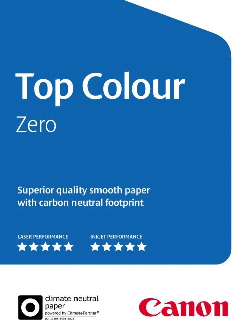 Canon Top Colour Zero FSC, Laser/Inkjet printing, A3 (297x420 mm), 250 sheets, 160 g/m², White, 166 µm 1