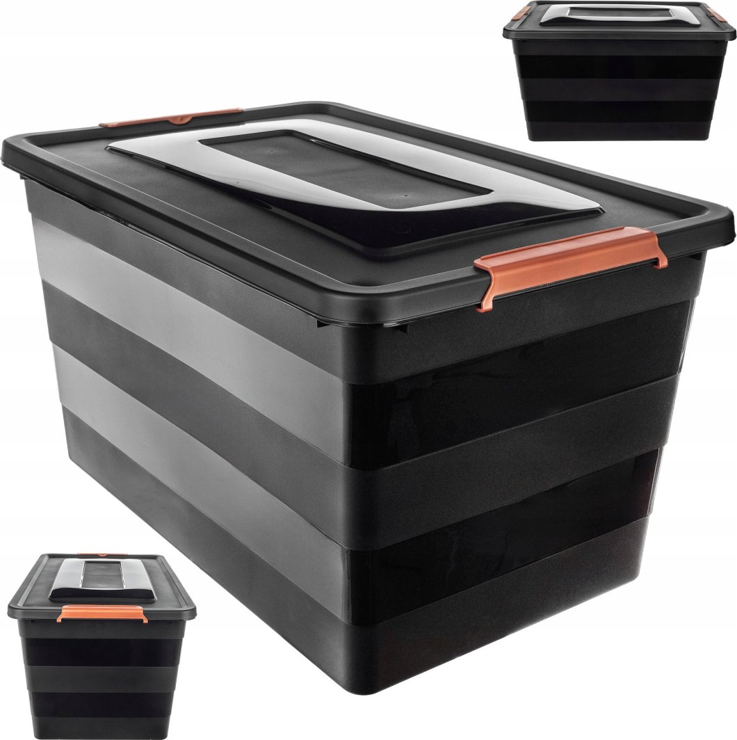 KADAX Pojemnik Z Pokrywą Do Przechowywania 55L Organizer Plastikowy Na Zabawki 1