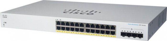 Cisco switch CBS220-24FP-4G, 24xGbE RJ45, 4xSFP, PoE+, 382W (CBS22024FP4GEURF) 1