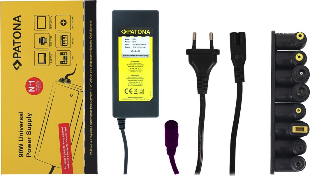 PATONA 2581 adapter zasilający/ inwentor Wewnętrzna 90 W Czarny 1