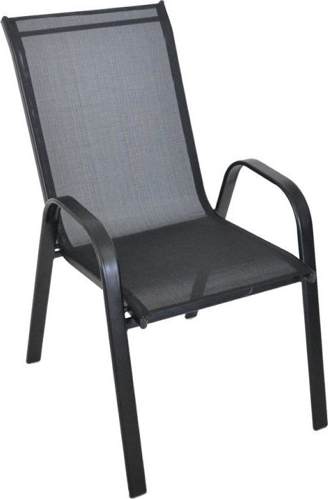 Krzesło ogrodowe SOFIE metalowe, czarna tkanina 1