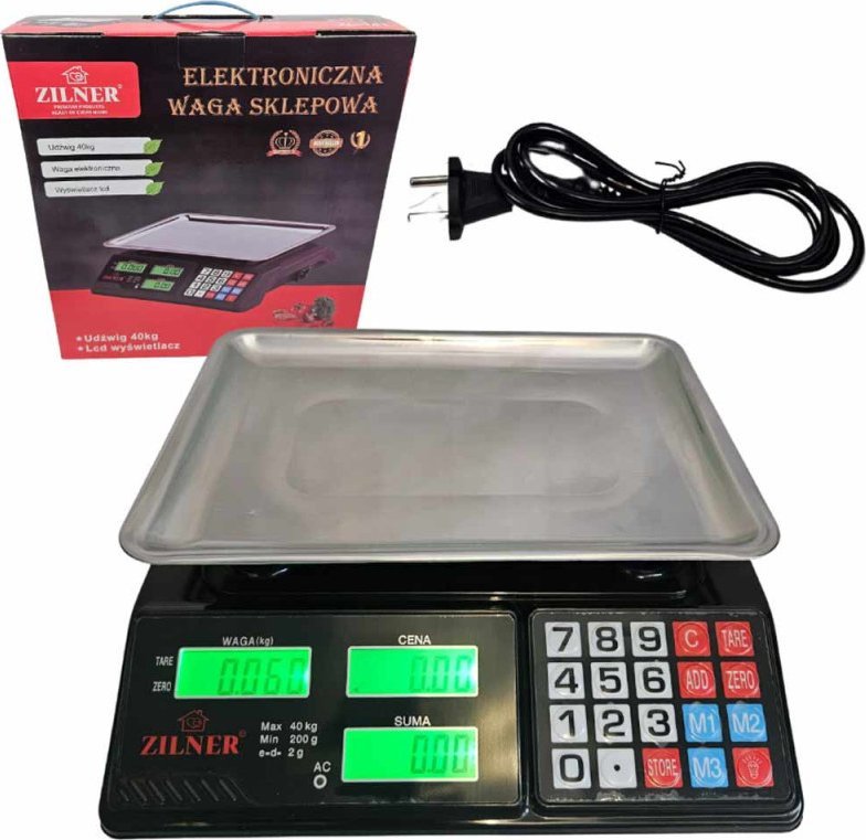Waga sklepowa elektroniczna kalkulacyjna 40 KG Zilner ZL 141 1