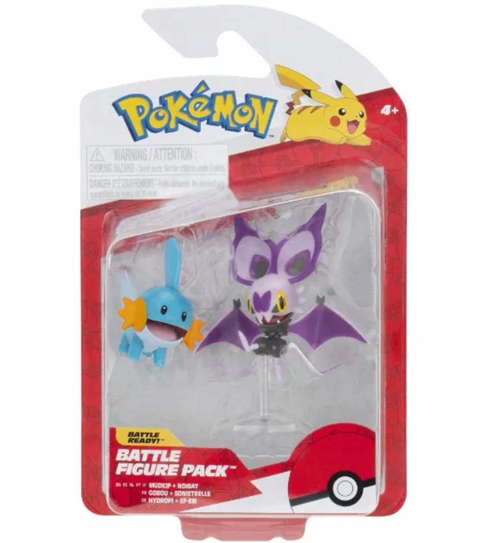 Figurines Pokémon Battle Pack - Mudkip & Noibat Avec Support - Collection W20