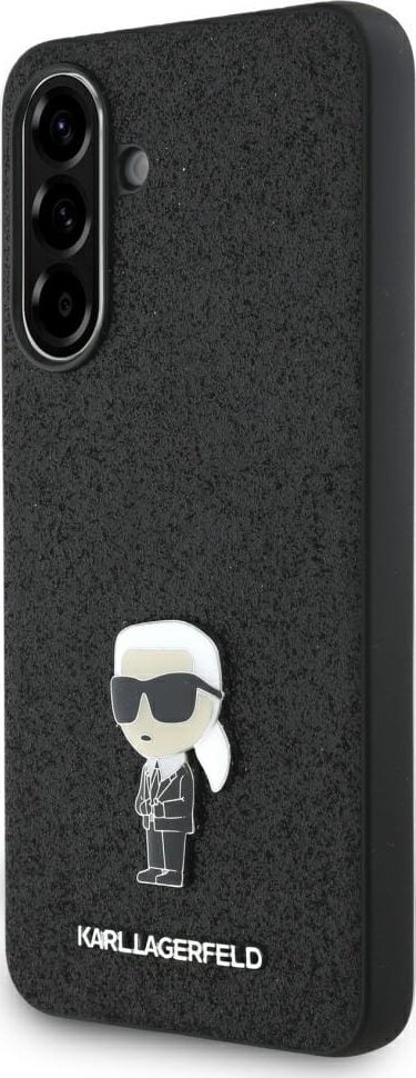 Etui Karl Lagerfeld Fixed Glitter Ikonik Logo Metal Pin do Samsung Galaxy A36 czarny 1