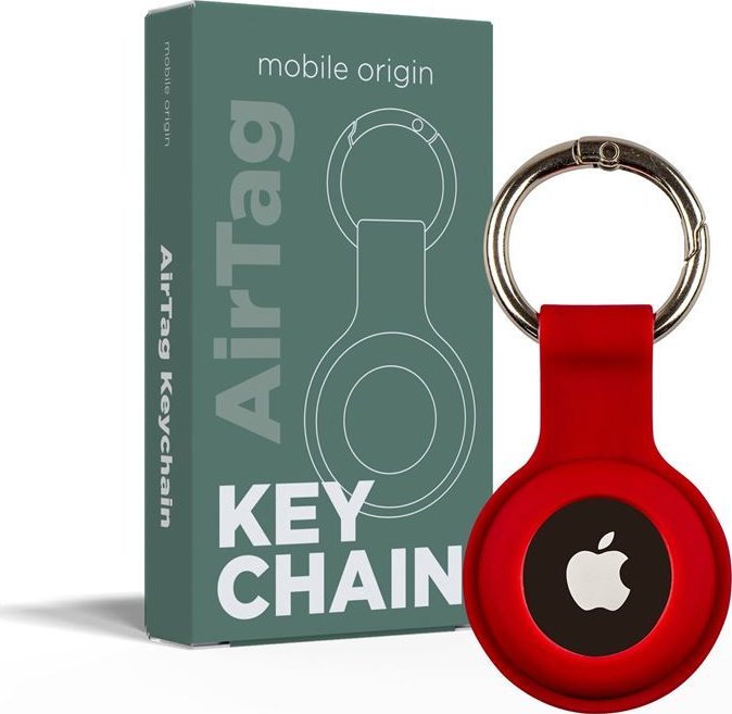 Mobile Origin AirTag KeyChain, red 1