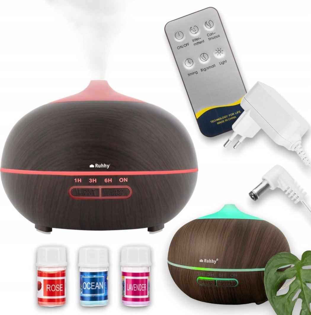 Dyfuzor/Nawilżacz powietrza lampka LED + pilot 1