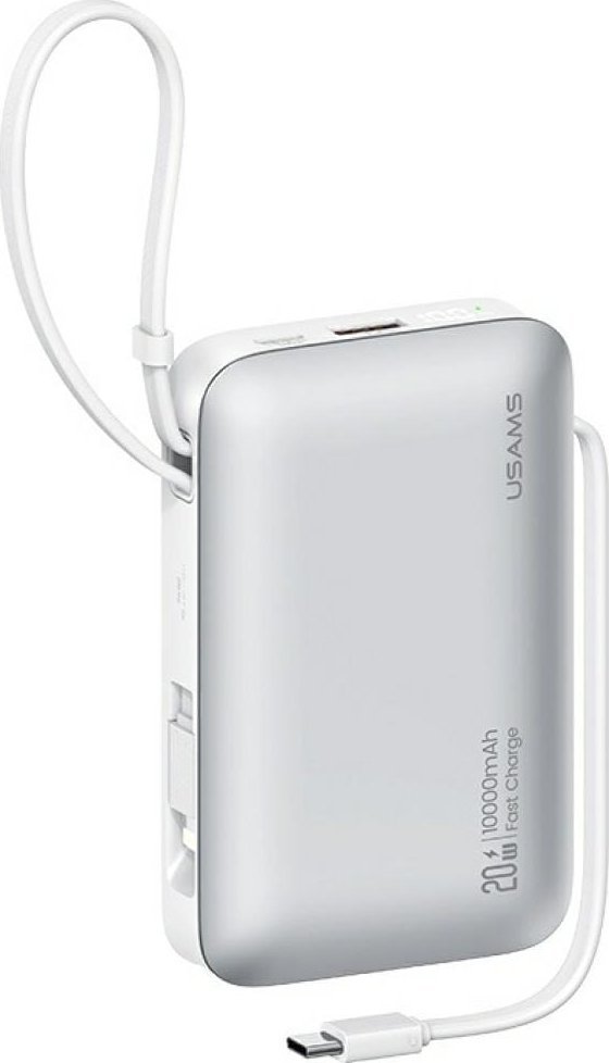 Powerbank USAMS XR Series CD228 10000mAh 20W + kabel USB-C/Lightning biały 1