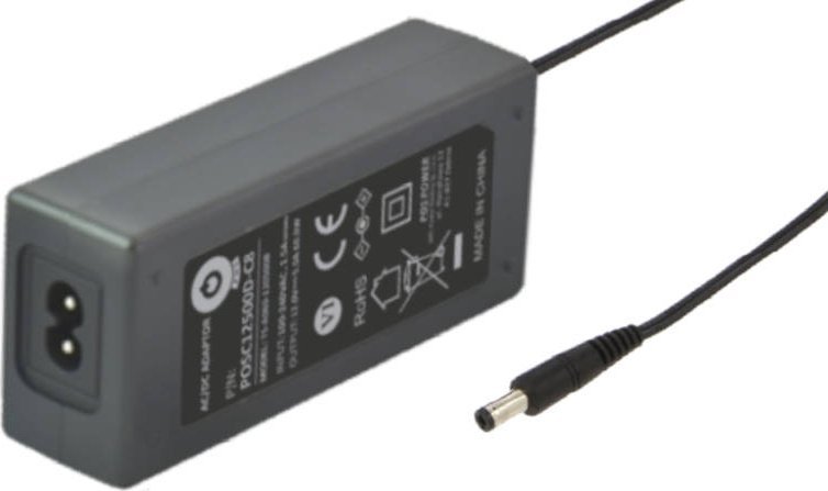 POSC 12V/5A/60W, desktop, gniazdo AC: IEC C8, wtyk DC:2.1/5.5 prosty (+) 1