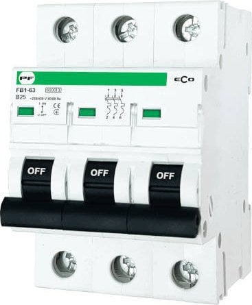 Wyłącznik nadprądowy eco FB1-63 3P B 25A 6kA AC 1