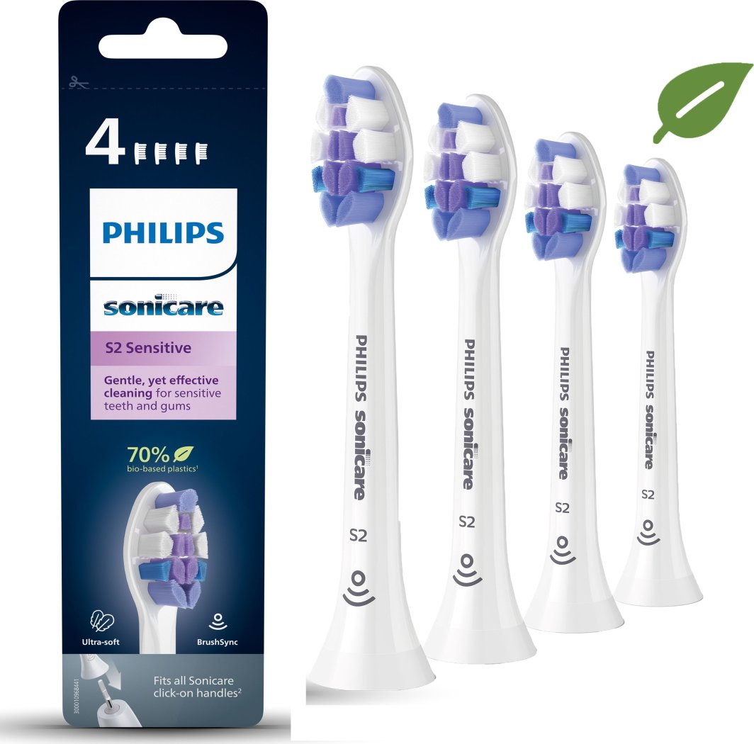 Philips HX6054/10 Sonicare S2 Sensitive Toothbrush heads, 4 pcs, White 1