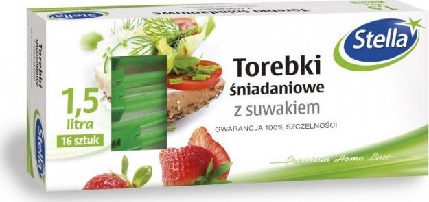 Stella Torebki śniadaniowe z suwakiem 1.5 l -16szt 1