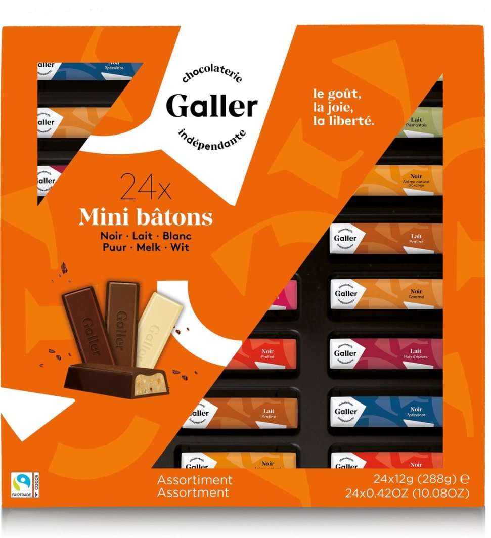Gift box mini bars Galler Mini Batons Assortment, 24 pcs. 1
