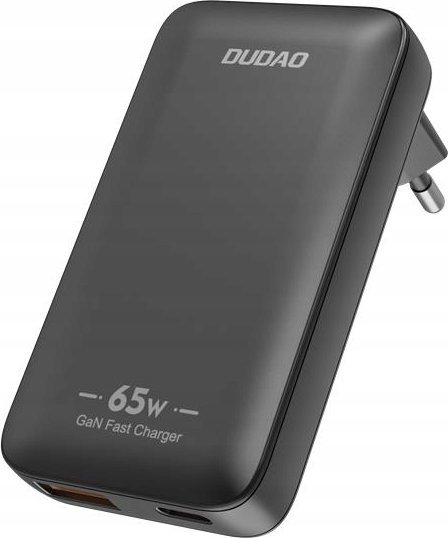 Ładowarka sieciowa podróżna GaN Dudao A65Q 65W USB-A / USB-C PD ultracienka EU / US - czarna 1