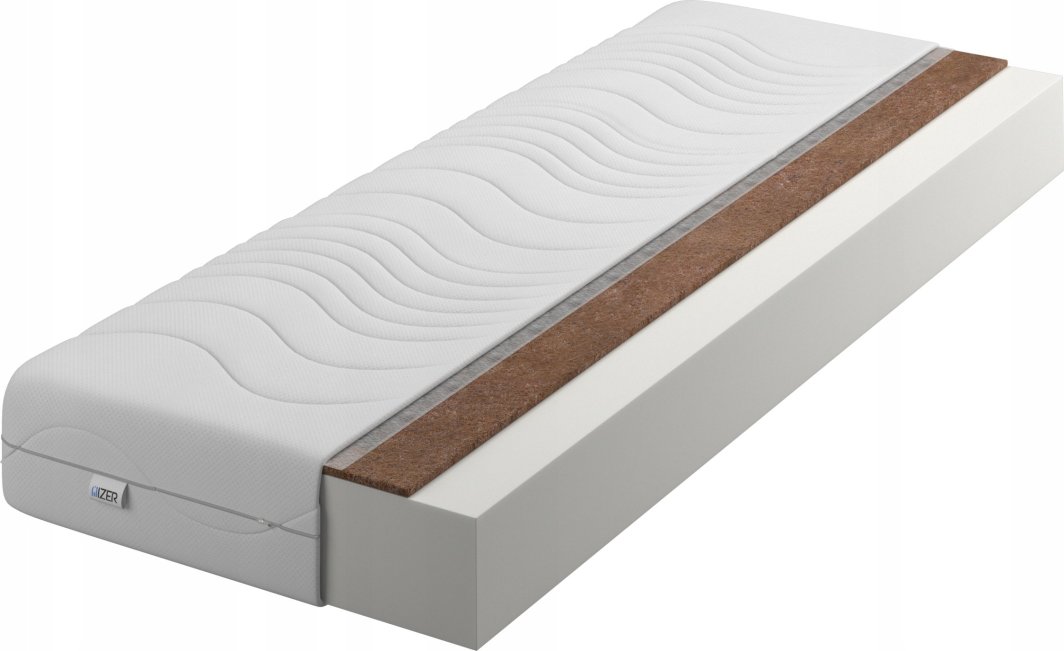 Materac piankowy Comfort + Kokos 90x200 20cm | Mata Kokosowa | Dwustronny H3/H4 | Pikowany pokrowiec | 1