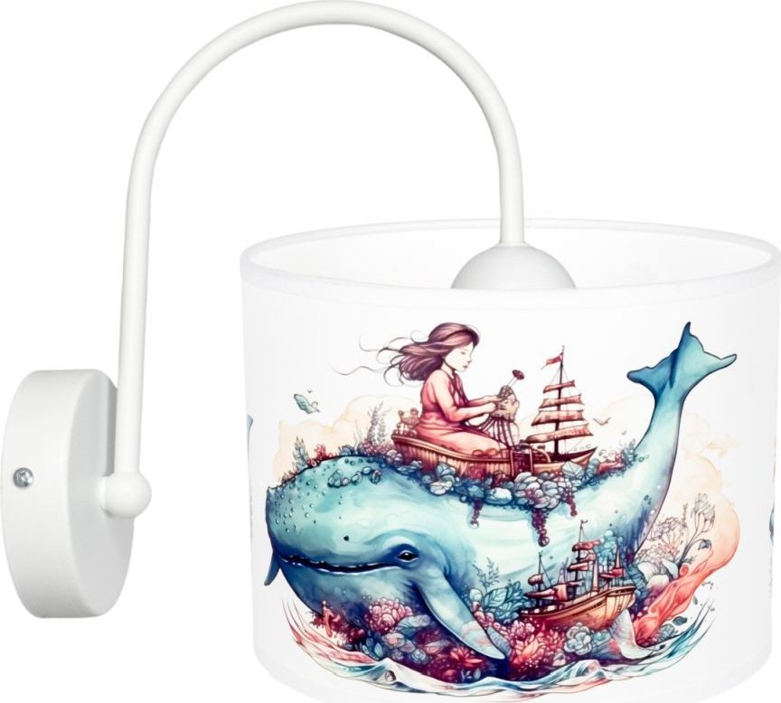 Lampa ścienna dziecięca kinkiet OCEAN DZIEWCZYNKA biała 1 x E27 0925 1