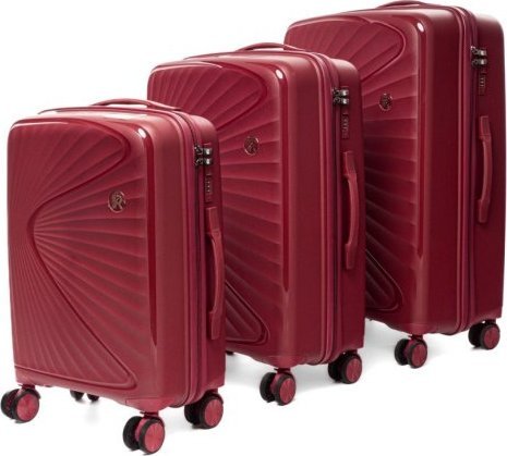 Zestaw walizek 3w1 POLIPROPYLEN PP6 BORDOWY 1