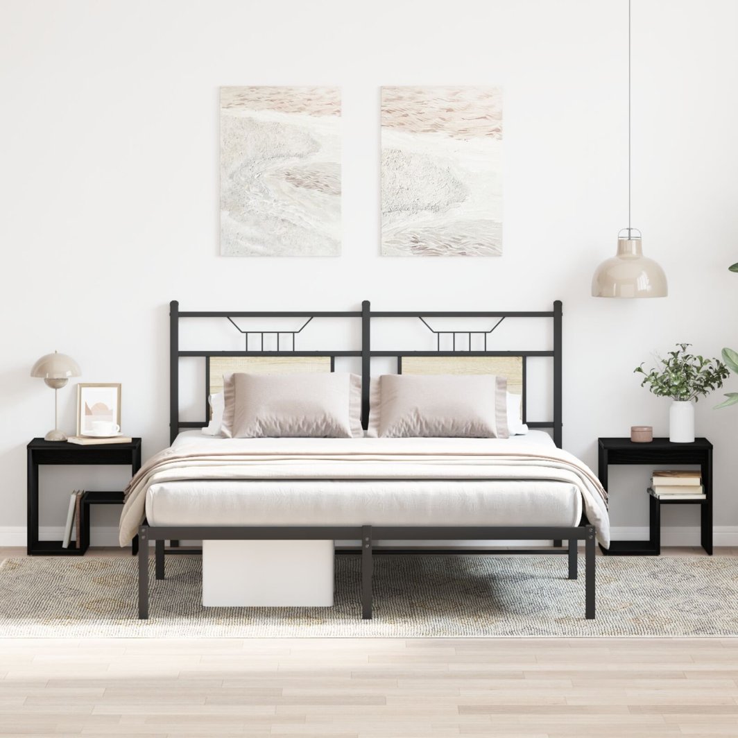 Stoliki nocne vidaXL Zestaw 2 Czarny dąb Drewno inżynieryjne 40x30x40 1