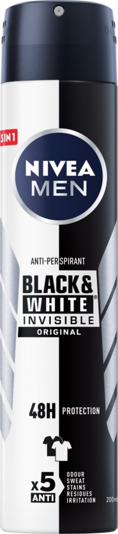 Antyperspirant męski NIVEA MEN Black White 200ml 1