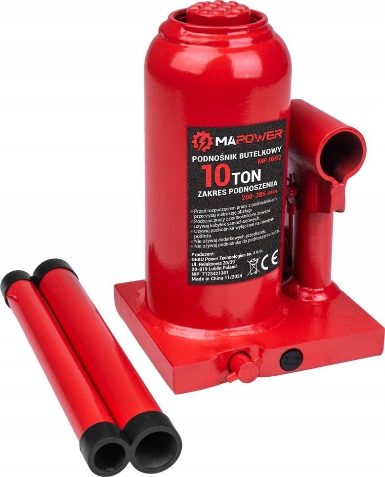PODNOŚNIK SŁUPKOWY BUTELKOWY SAMOCHODOWY HYDRAULICZNY TŁOKOWY 10T MAPOWER 1