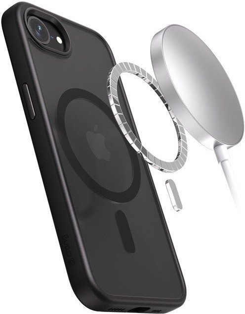 CRONG Hybrid Frost MAG Cover - Etui iPhone 16e MagSafe Czarne 1