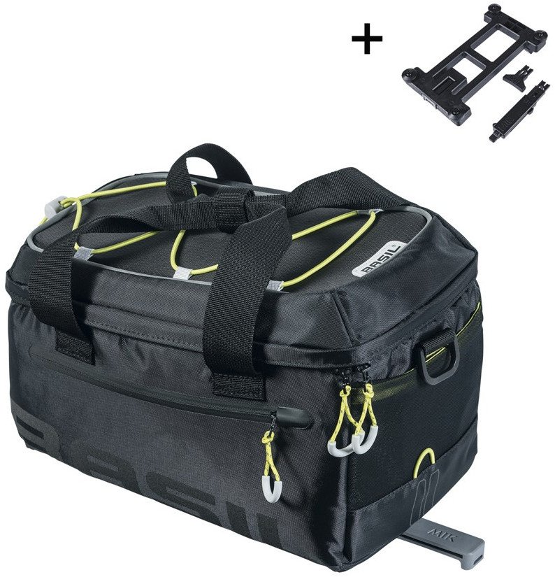 Torba na bagażnik BASIL MILES TRUNKBAG MIK 7 L MIK System (ready to go), 100% wodoodporna black lime (NEW 2025) 1