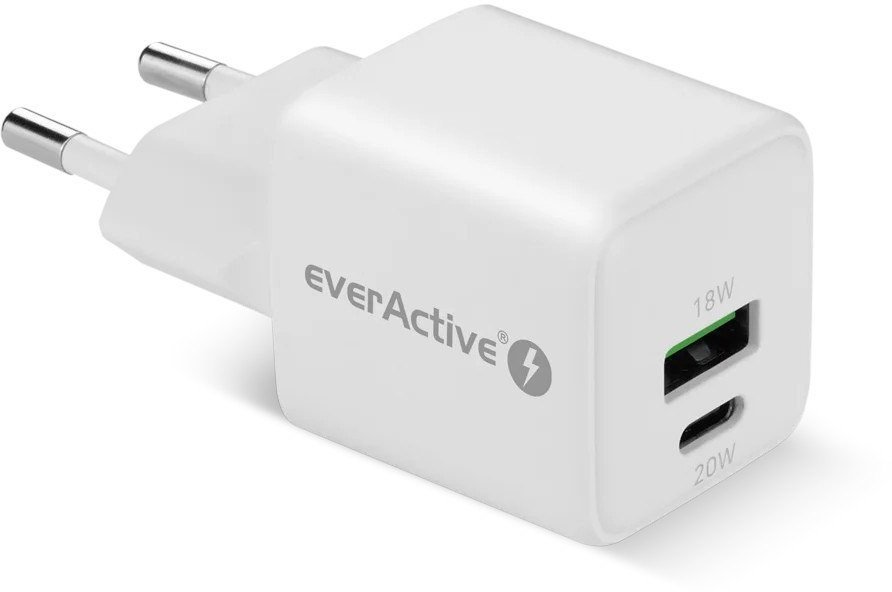 Ładowarka sieciowa 1 x USB, 1 x USB-C Quick Charge 3.0 20W biała 1