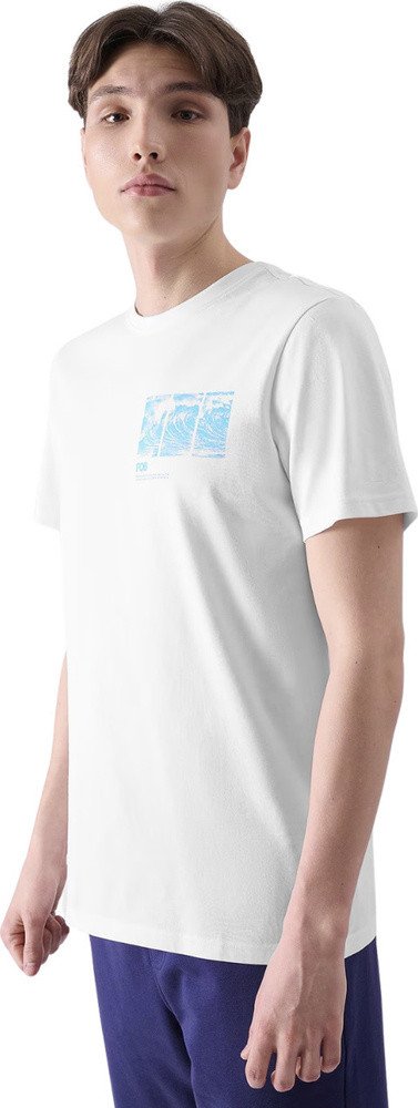 Koszulka męska 4F M2106 biała 4FRSS24TTSHM2106 10S 2XL 1