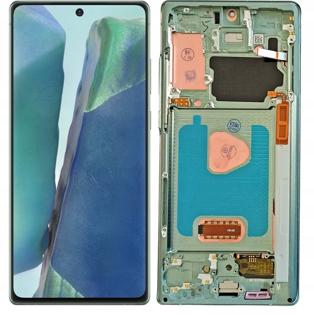 WYŚWIETLACZ EKRAN LCD DO SAMSUNG NOTE 20 OLED RAMKA ZIELONA 1