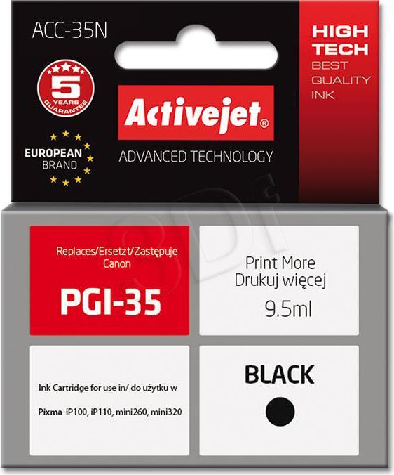 Tusz Activejet Tusz ACC-35N (do drukarki Canon, zamiennik PGI-35 supreme, czarny, Chip) 1