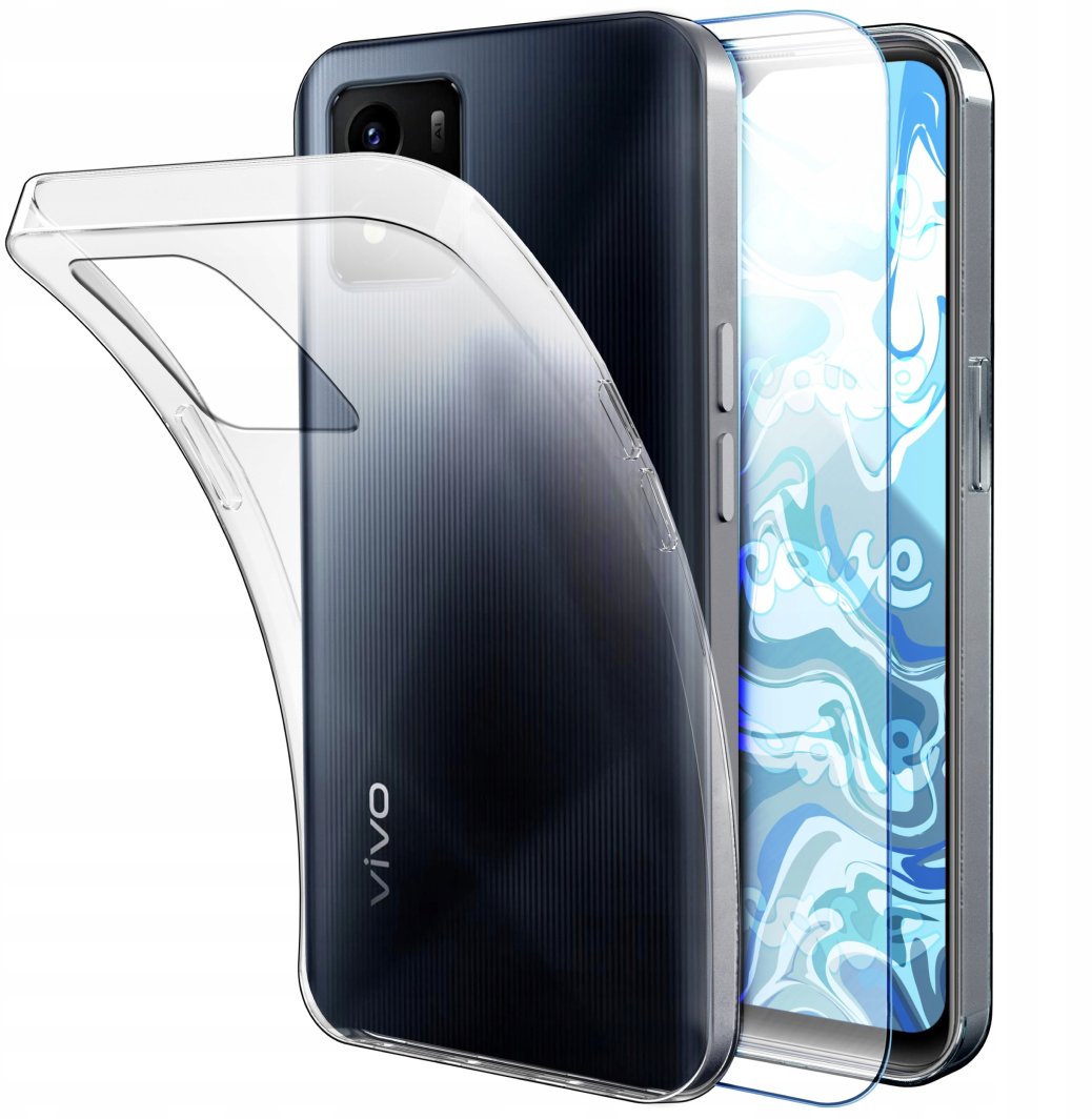 Etui Do Vivo Y01(Przezroczyste, Silikonowe, Ochronne, Case)   Szkło 9H 1