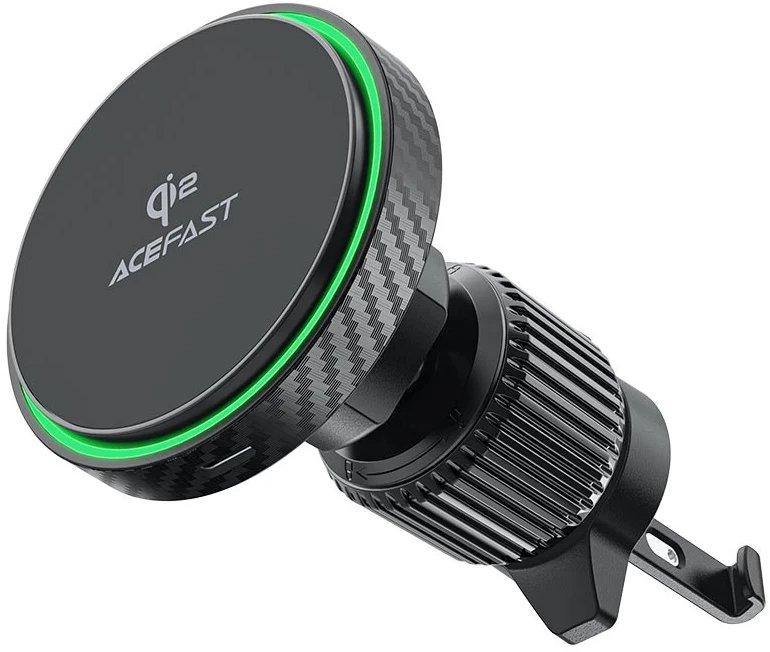 Uchwyt samochodowy Acefast D33 z ładowarką magnetyczną Qi2 15W do kratki nawiewu - czarny 1