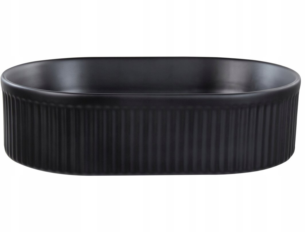 Umywalka Beliani Umywalka nablatowa ceramiczna 49 x 31 cm czarna GELDO 1