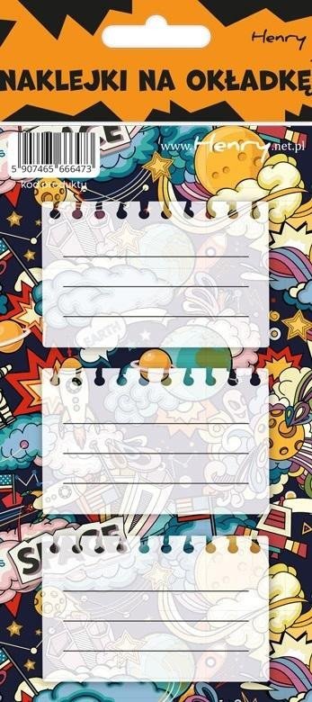 HENRY Naklejki na zeszyty - Kosmos (12szt) 1