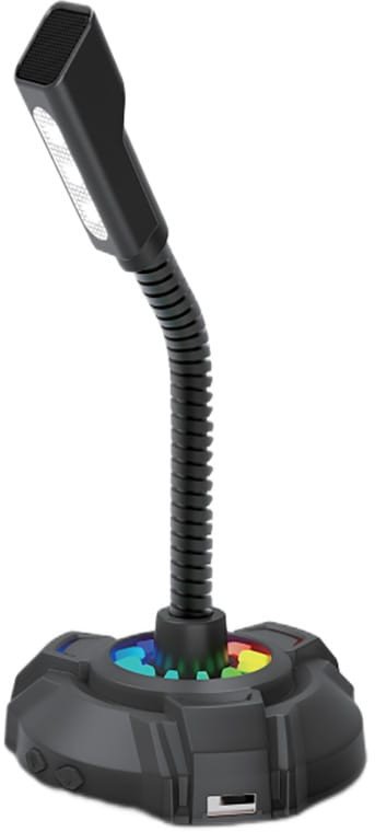 HP, komputerowy mikrofon, DHP-1100C, czarny, lampka LED USB Hub 1