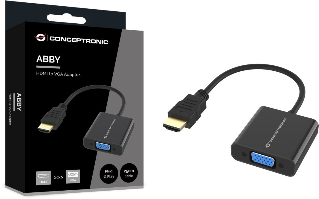 CONCEPTRONIC Adapter HDMI  -> VGA  1080P 60Hz   0.25m     sw